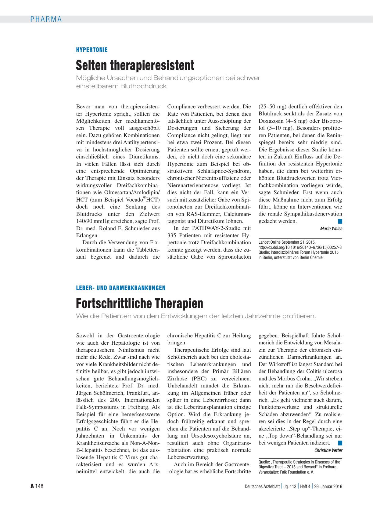 Vorschauseite 1: Hypertonie: Selten therapieresistent