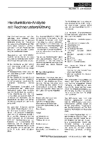 Vorschauseite 1: Herzfunktions-Analyse mit Rechnerunterstützung