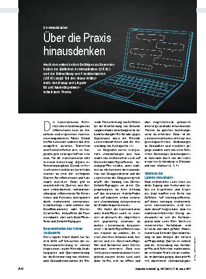 Vorschauseite 1: Kommunikation: Über die Praxis hinausdenken