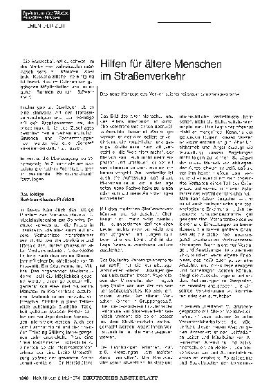 Vorschauseite 1: Hilfen für ältere Menschen im Straßenverkehr