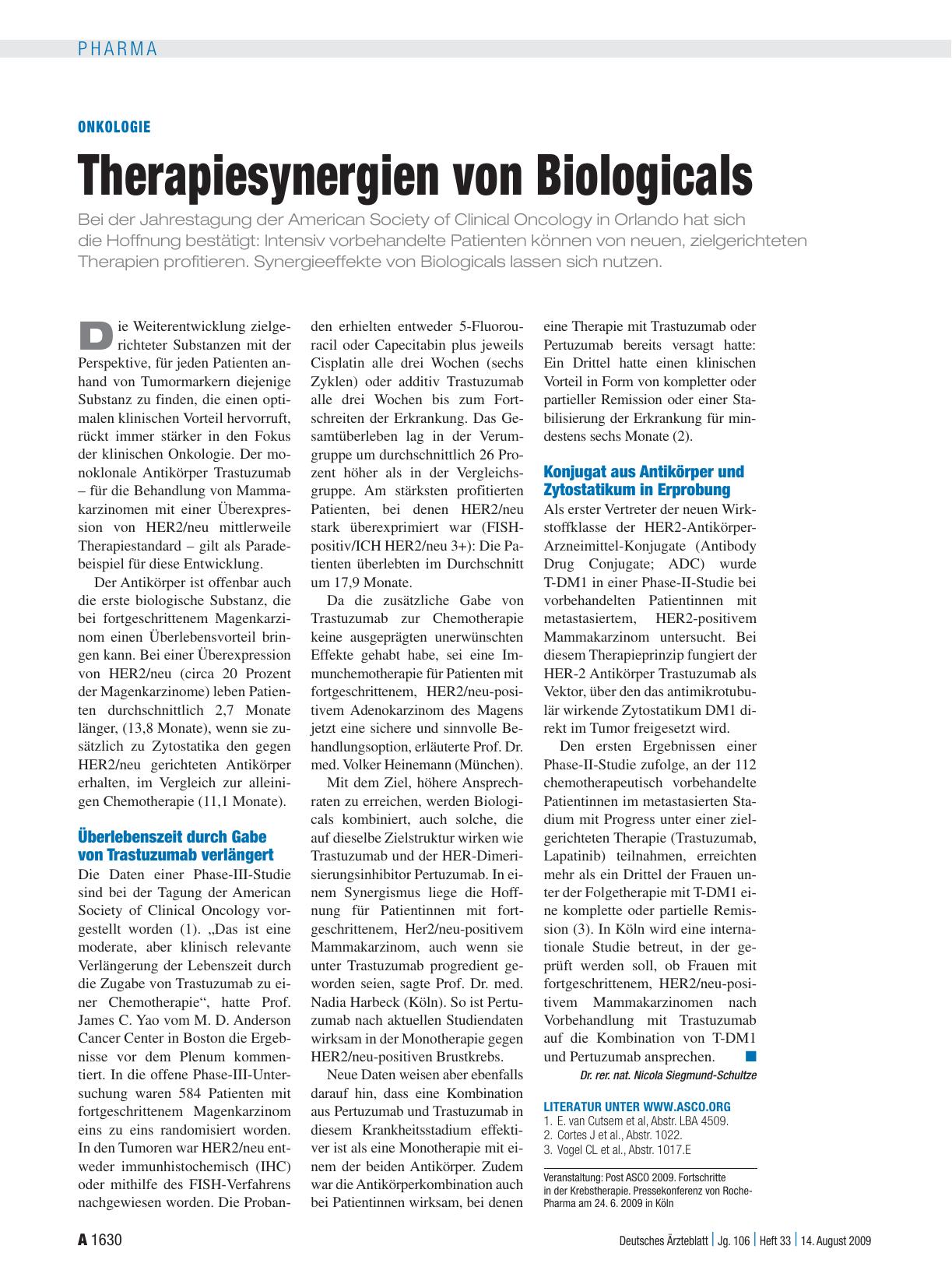 Vorschauseite 1: Onkologie: Therapiesynergien von Biologicals