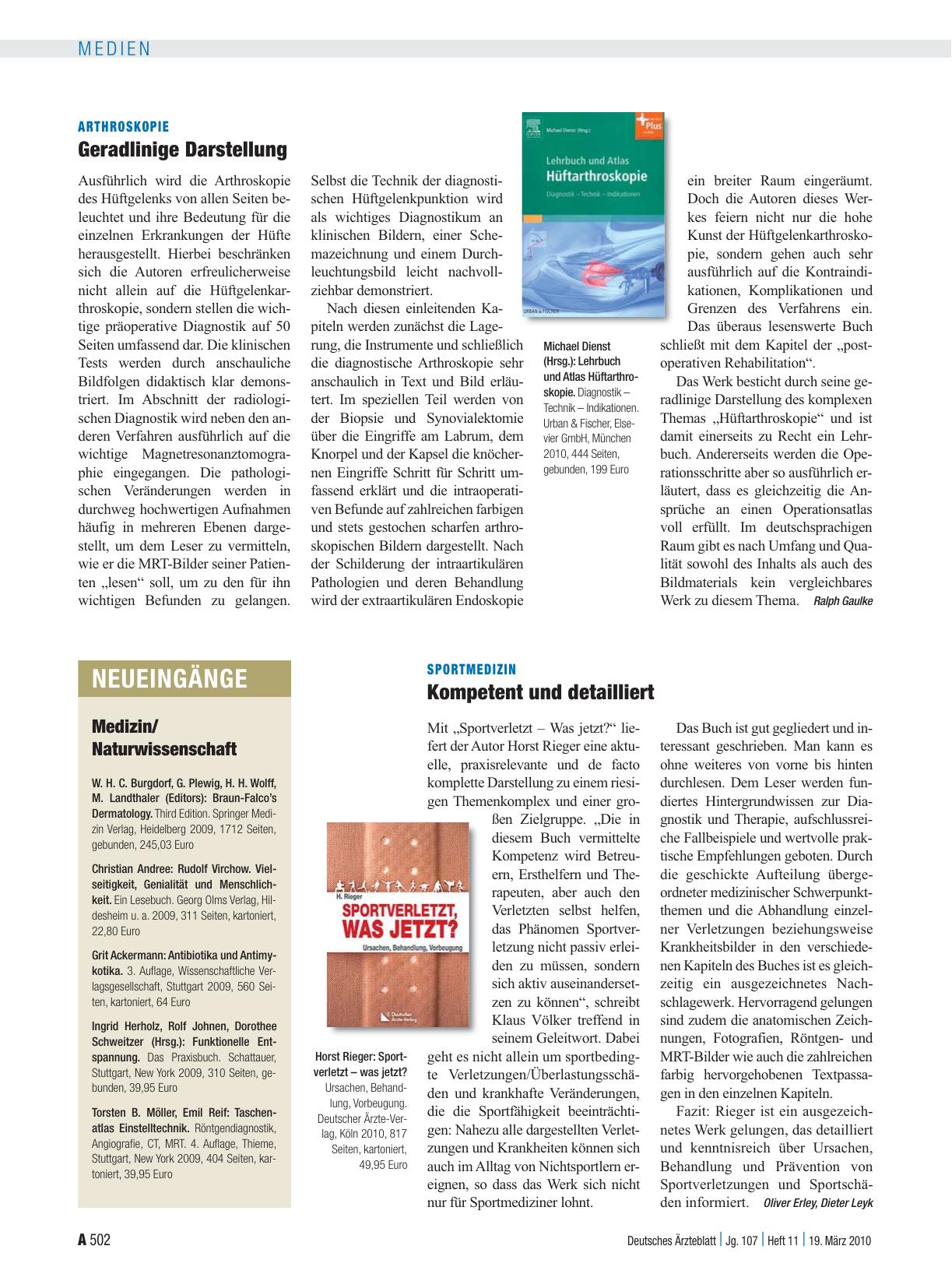 Vorschauseite 1: Arthroskopie: Geradlinige Darstellung