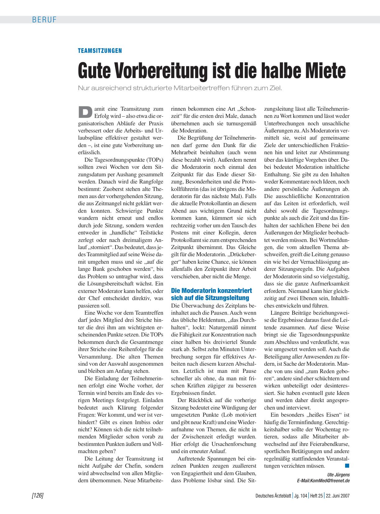 Vorschauseite 1: Teamsitzungen: Gute Vorbereitung ist die halbe Miete