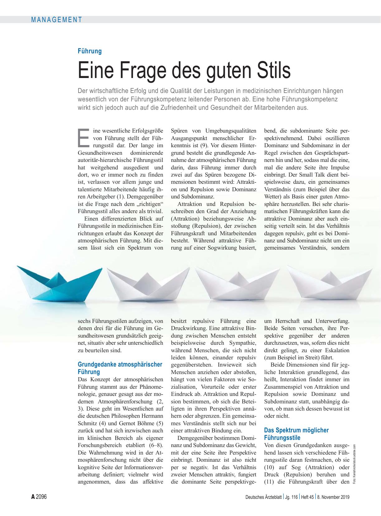 Vorschauseite 1: Führung: Eine Frage des guten Stils