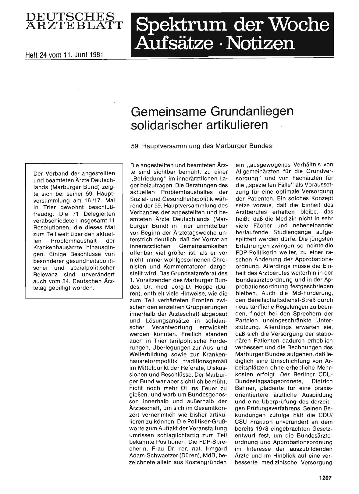 Vorschauseite 1: Gemeinsame Grundanliegen solidarischer artikulieren