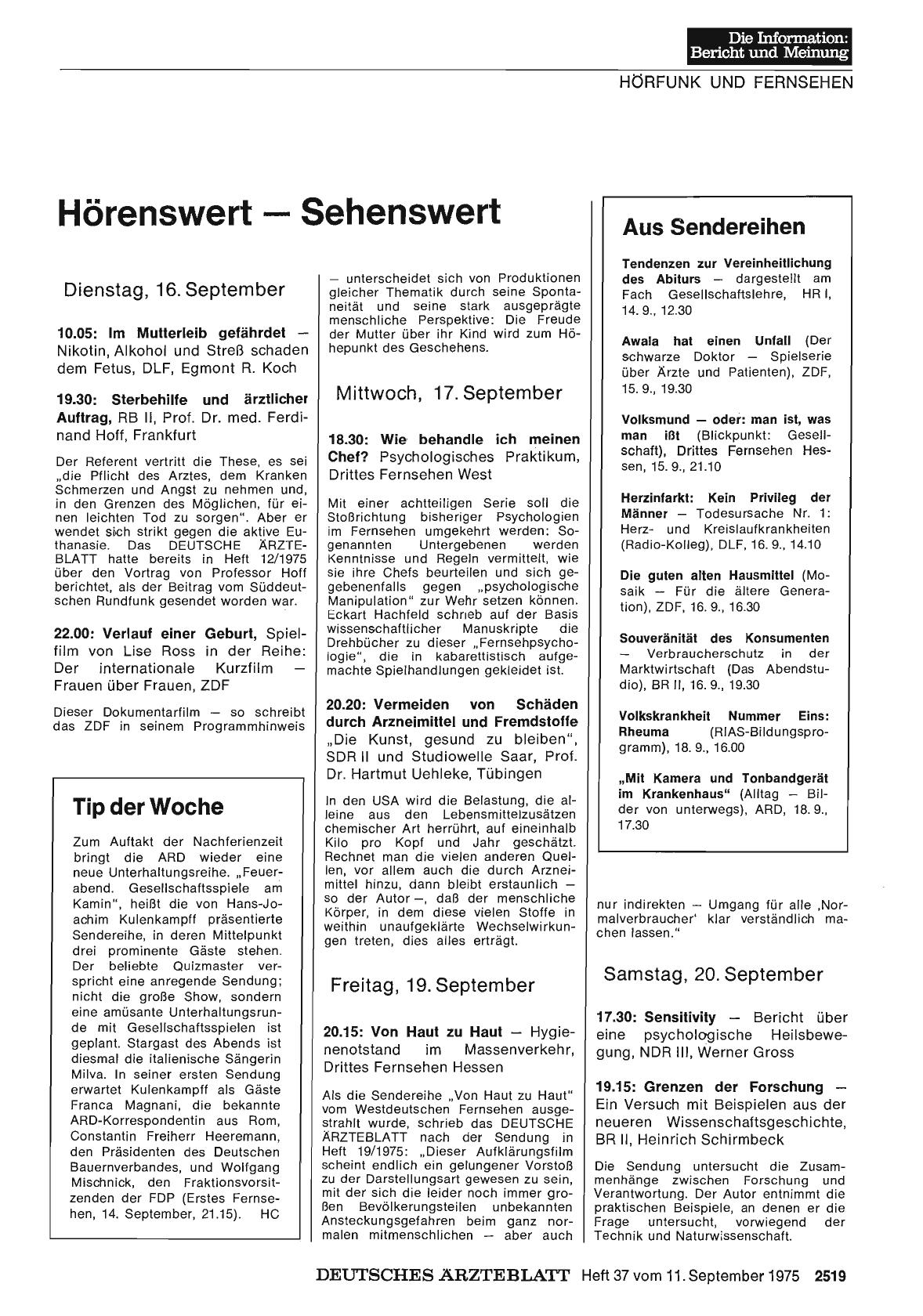 Vorschauseite 1: Aus Sendereihen