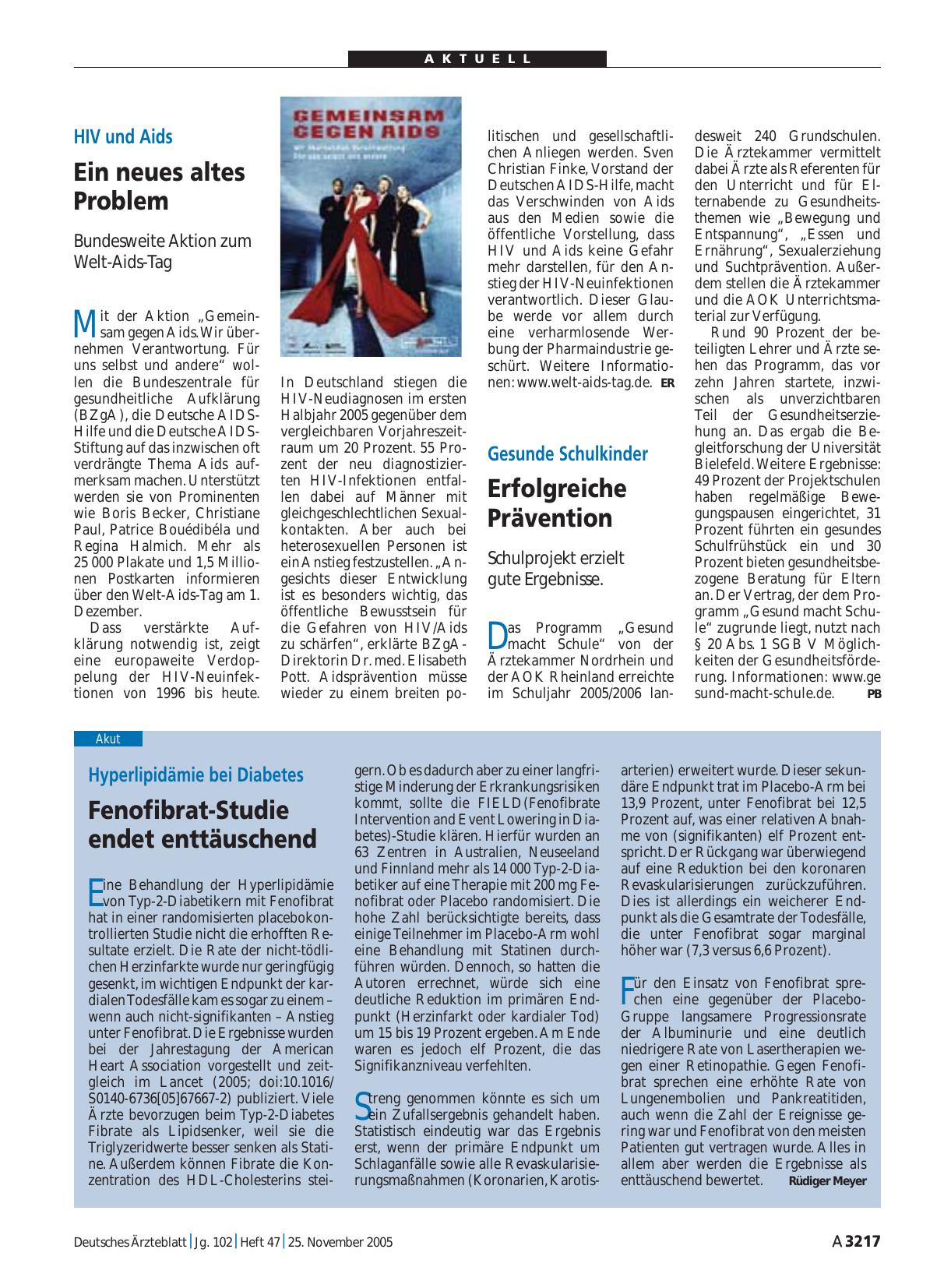 Vorschauseite 1: HIV und Aids: Ein neues altes Problem