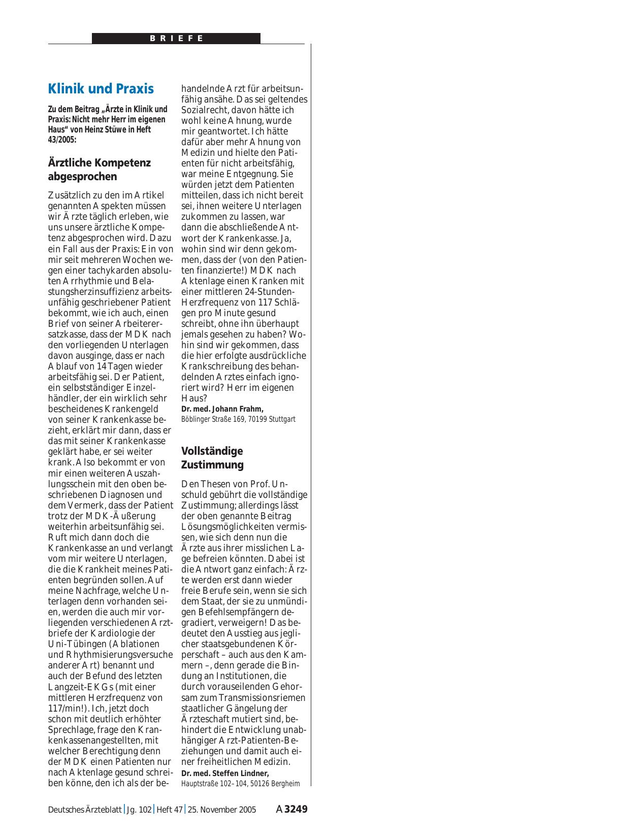 Vorschauseite 1: Klinik und Praxis: Vollständige Zustimmung