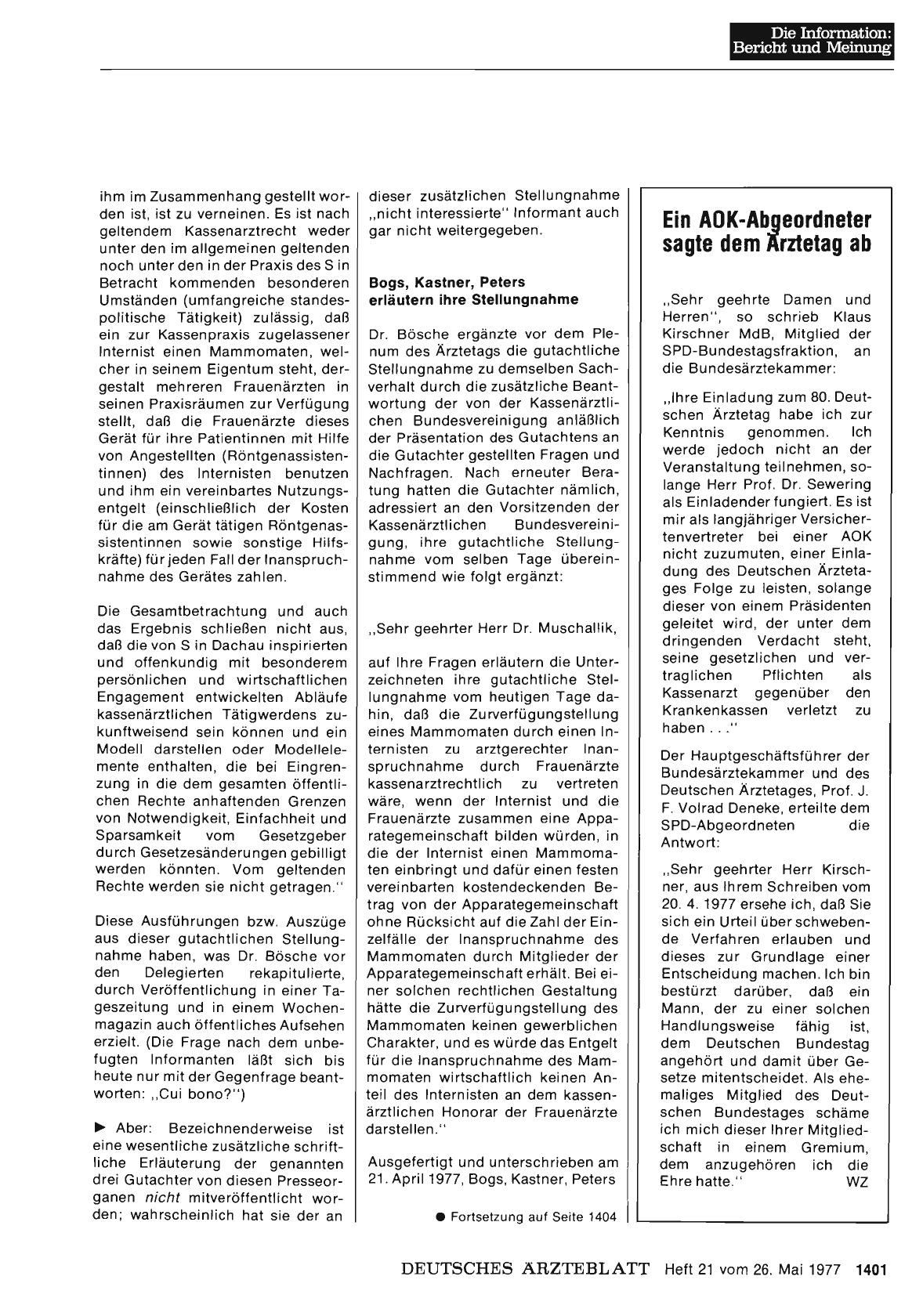 Vorschauseite 1: Ein AOK-Abgeordneter sagte dem Ärztetag ab