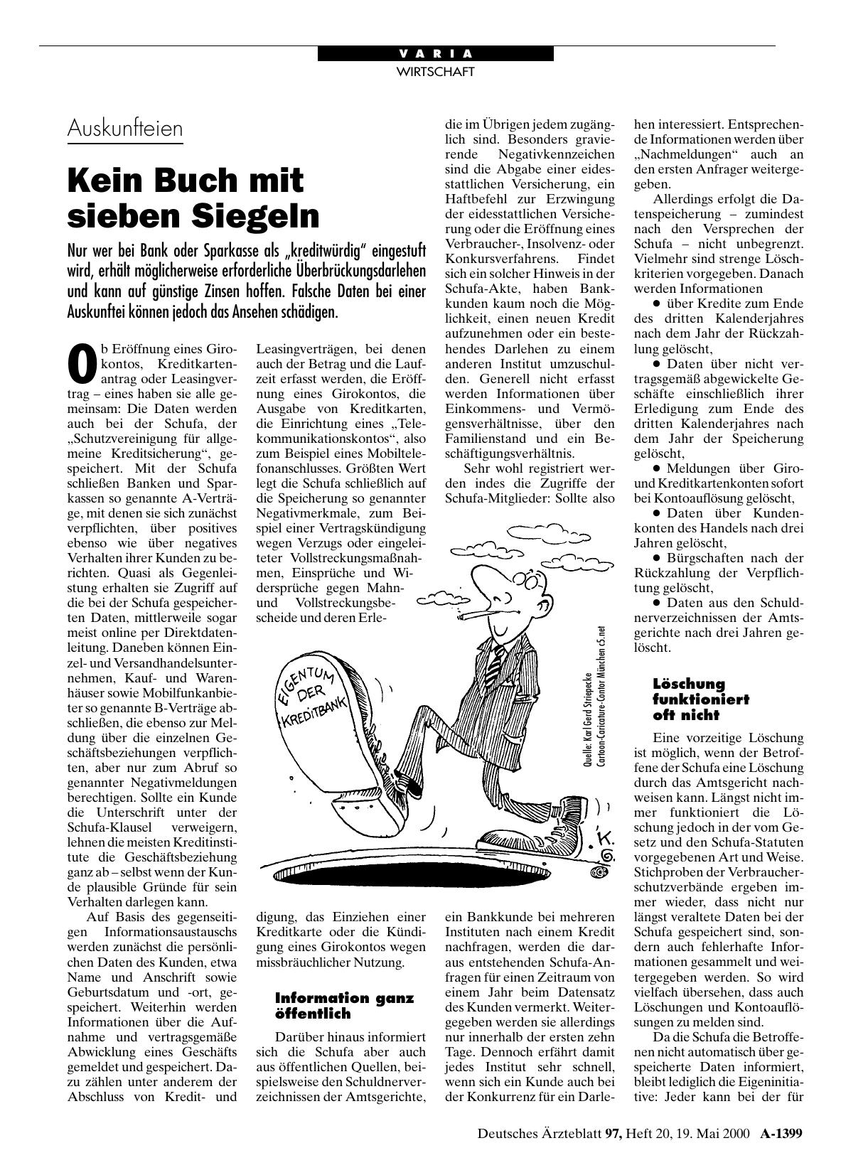 Vorschauseite 1: Auskunfteien: Kein Buch mit sieben Siegeln