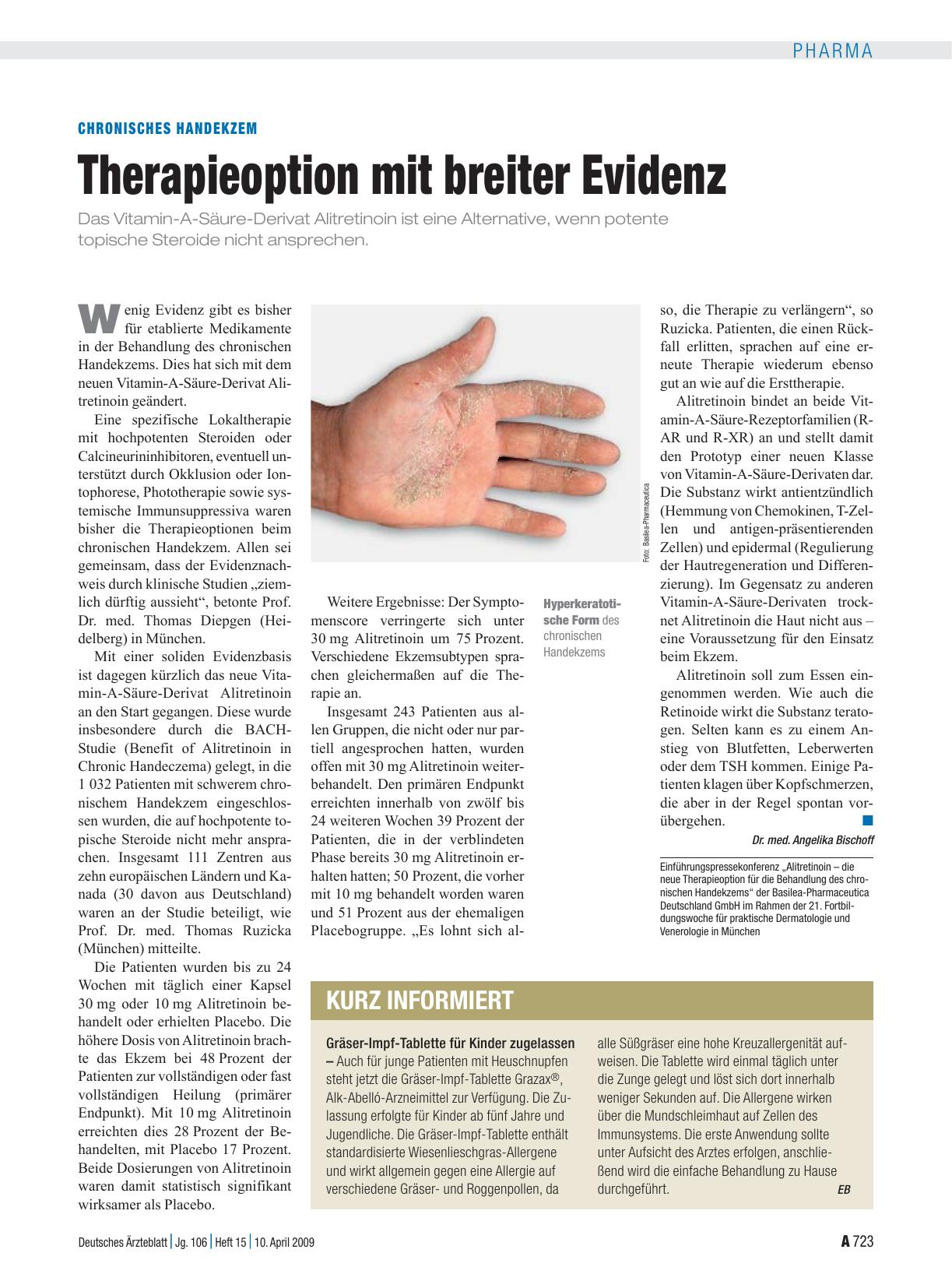 Vorschauseite 1: Chronisches Handekzem: Therapieoption mit breiter Evidenz