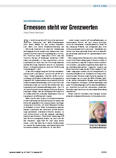 Vorschauseite 1: US-Hypertonie-Leitlinie: Ermessen steht vor Grenzwerten