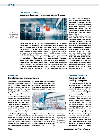 Vorschauseite 1: Wissenschaft: Translationsfonds vorgeschlagen