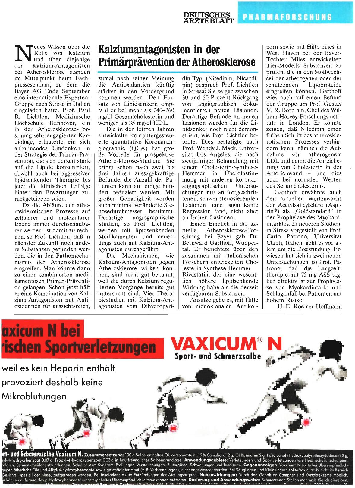 Vorschauseite 1: Kalziumantagonisten in der Primärprävention der Atherosklerose