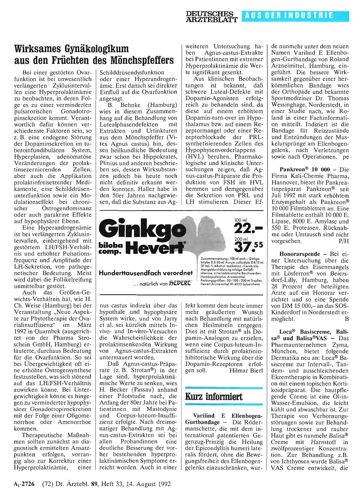 Vorschauseite 1: Kurz informiert