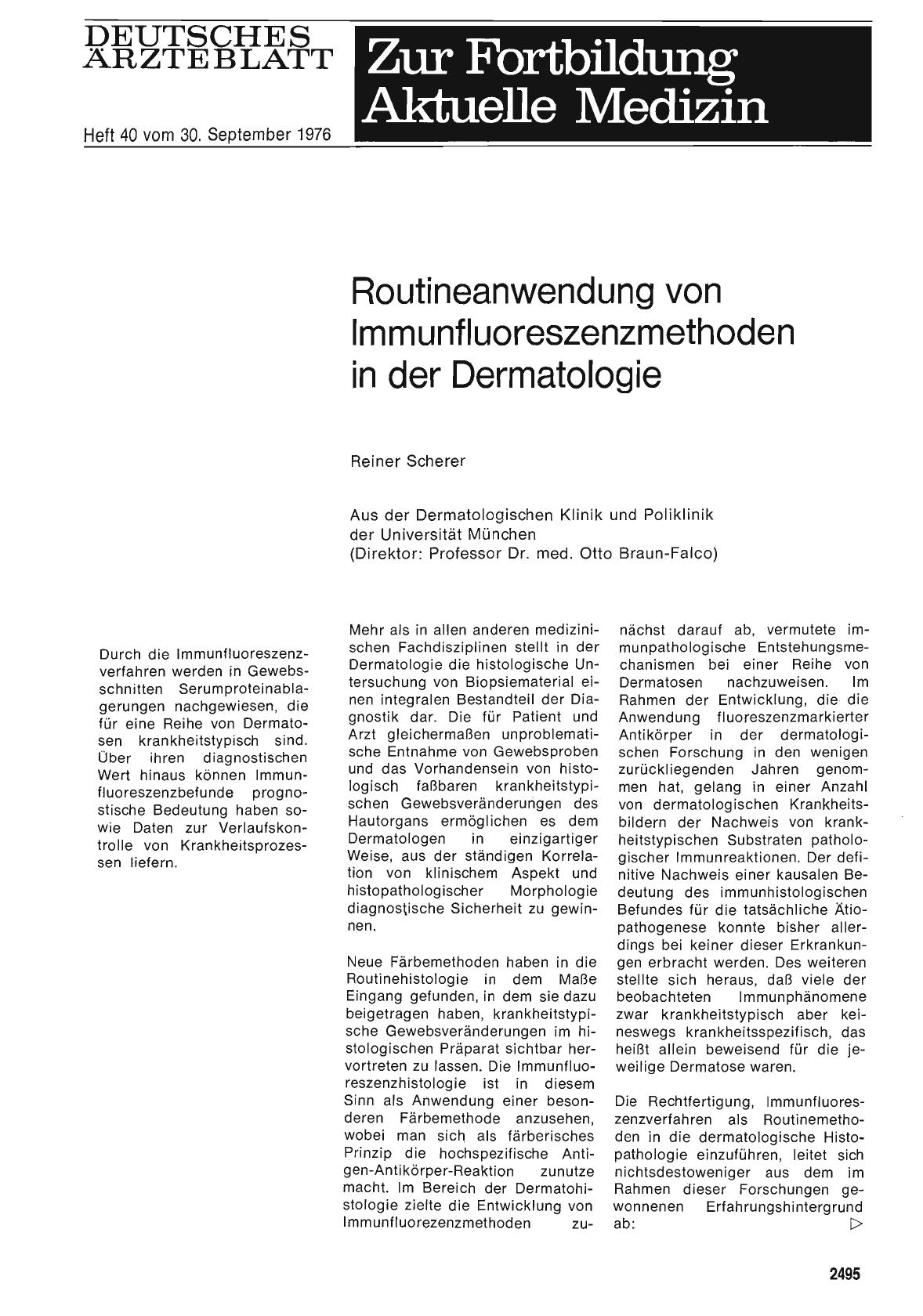 Vorschauseite 1: Routineanwendung von Immunfluoreszenzmethoden in der Dermatologie