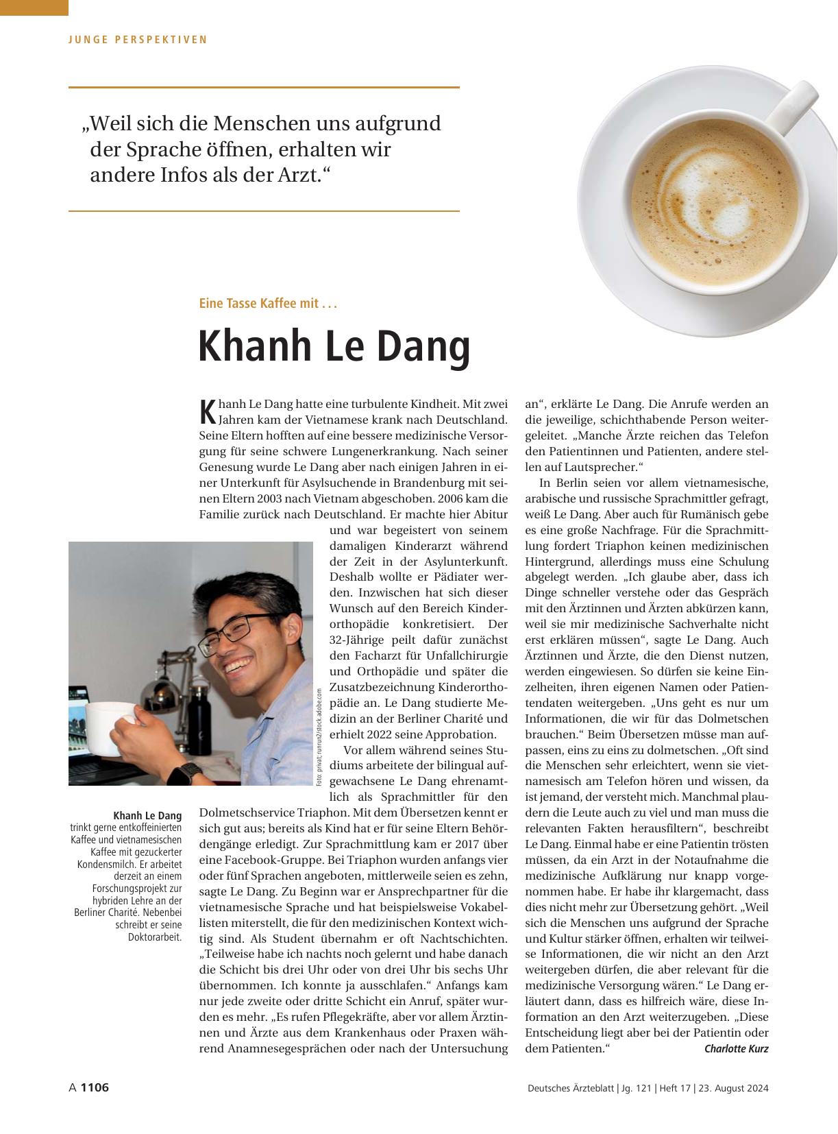 Vorschauseite 1: Eine Tasse Kaffee mit. .. : Khanh Le Dang