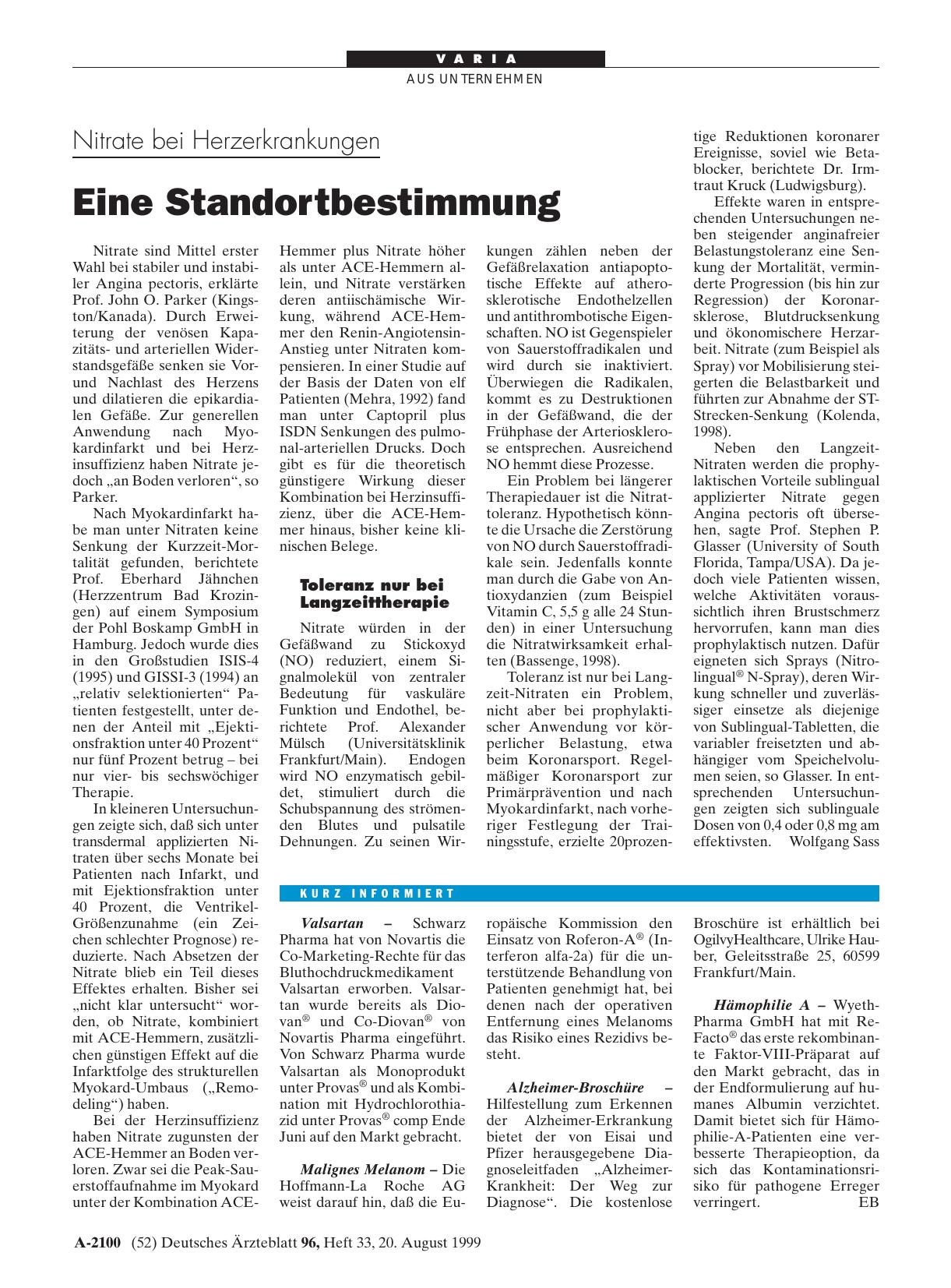 Vorschauseite 1: kurz informiert