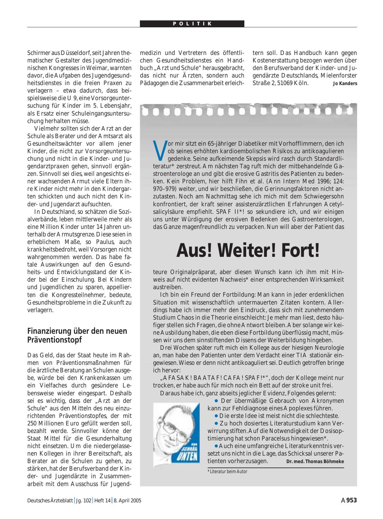 Vorschauseite 1: Aus! Weiter! Fort!