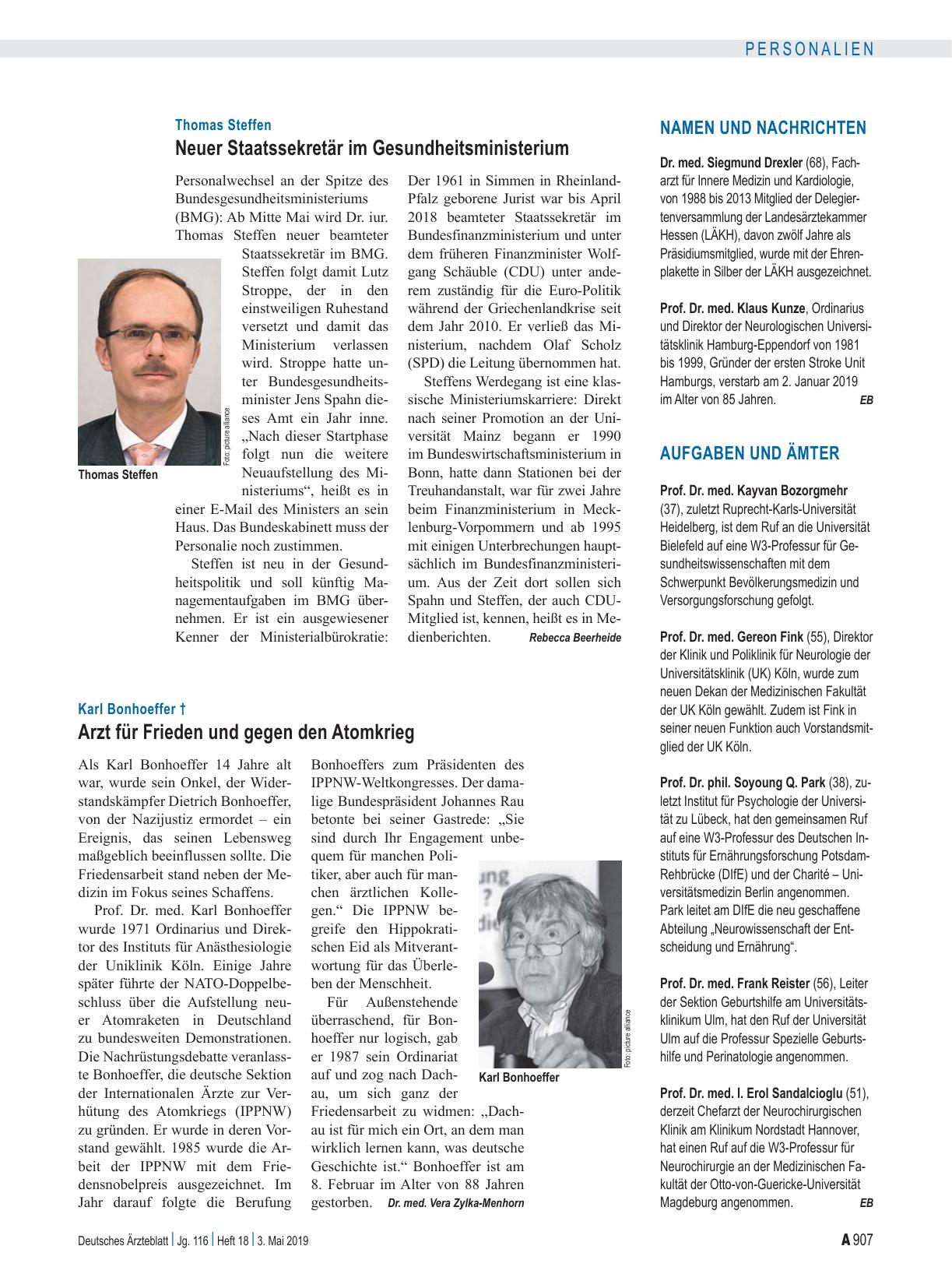 Vorschauseite 1: Namen und Nachrichten