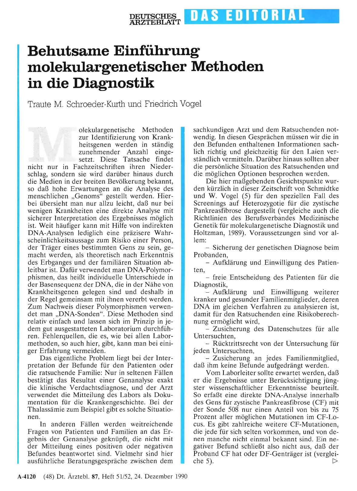 Vorschauseite 1: Behutsame Einführung molekulargenetischer Methoden in die Diagnostik