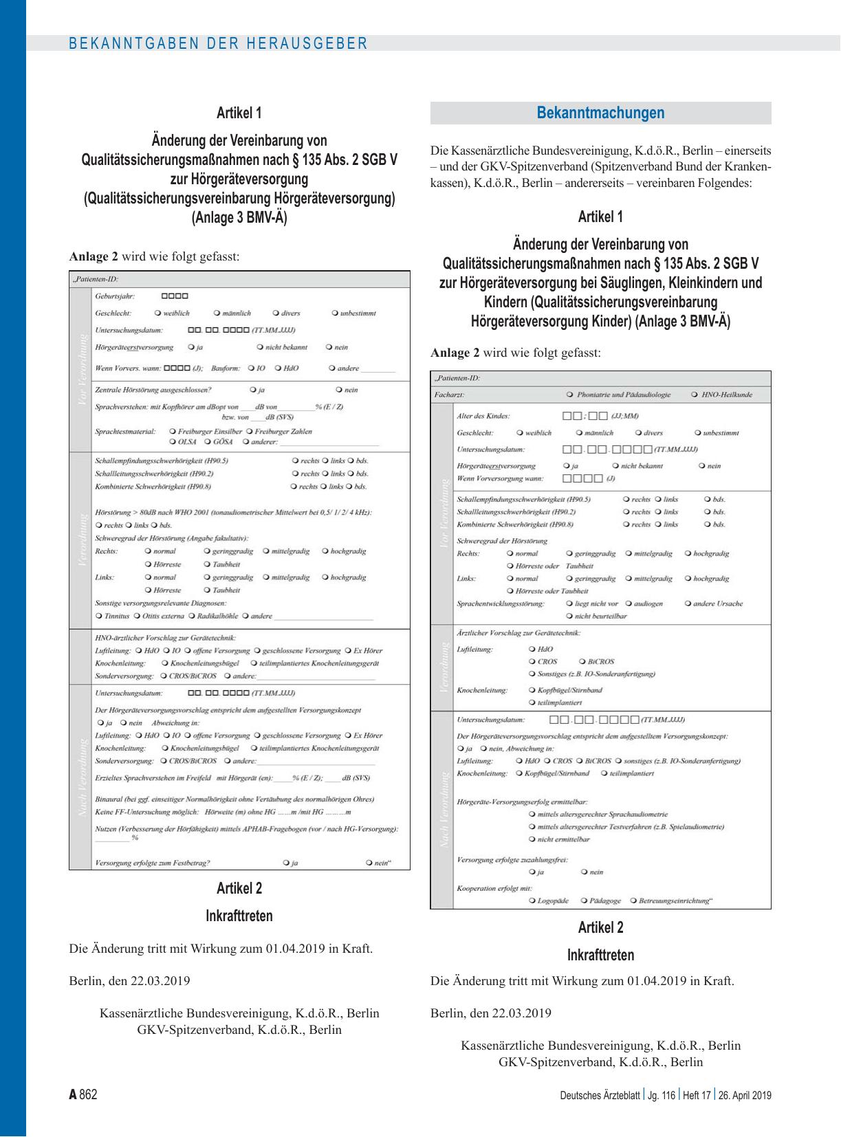Vorschauseite 2: Änderung der Vereinbarung über die Anwendung von Psychotherapie in der vertragsärztlichen Versorgung (Psychotherapie-Vereinbarung)