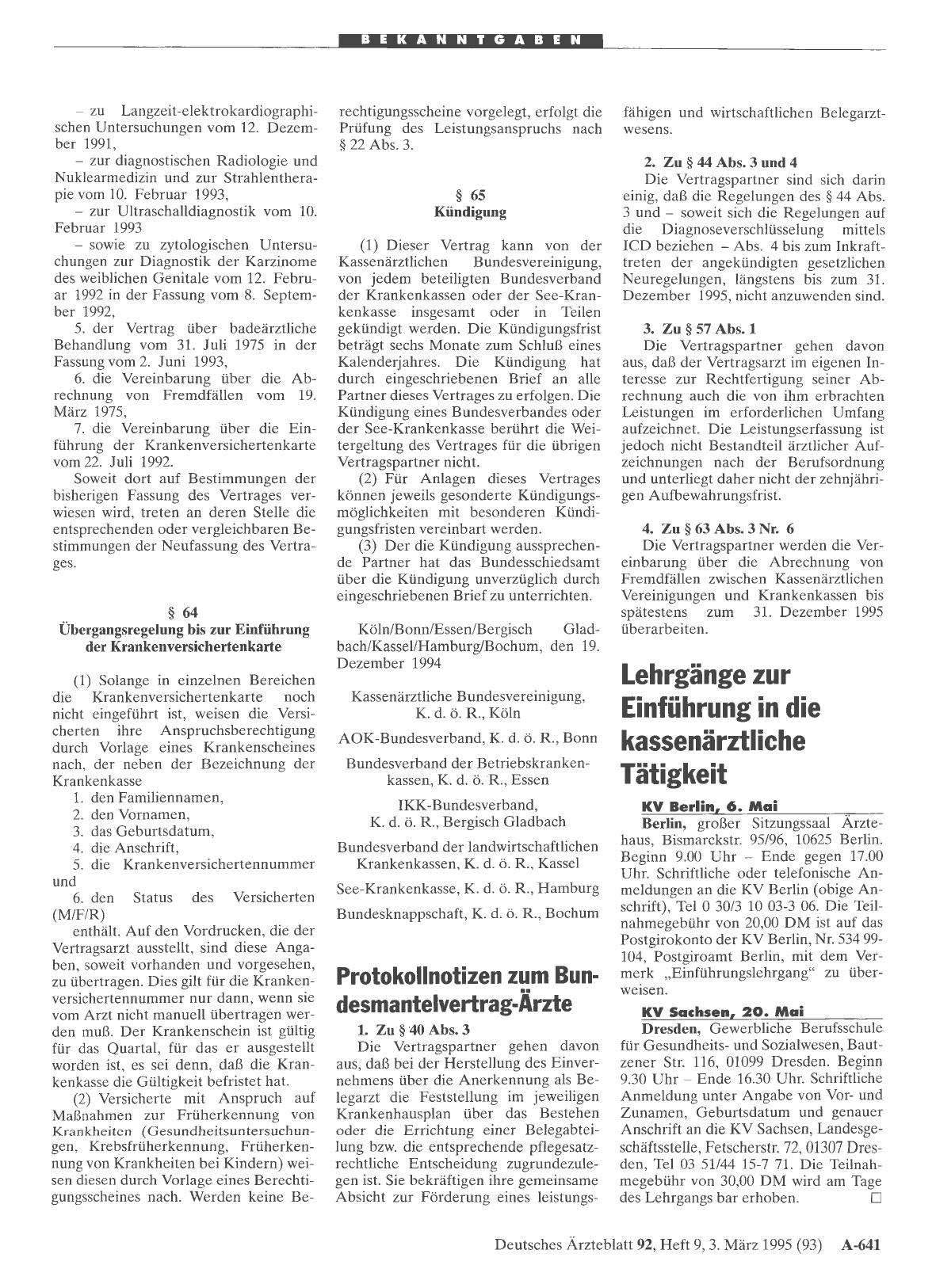 Vorschauseite 1: Lehrgänge zur Einführung in die kassenärztliche Tätigkeit