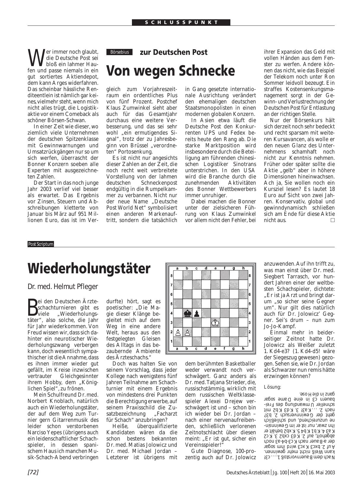 Vorschauseite 1: Wiederholungstäter: Dr. med. Helmut Pfleger
