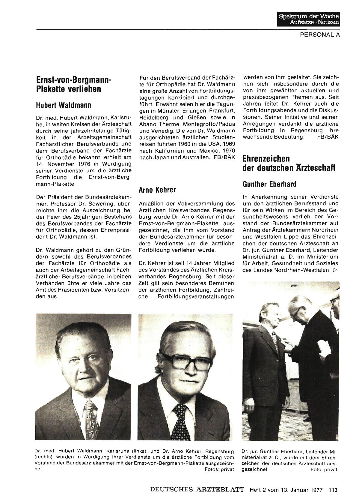 Vorschauseite 1: Ehrenzeichen der deutschen Ärzteschaft