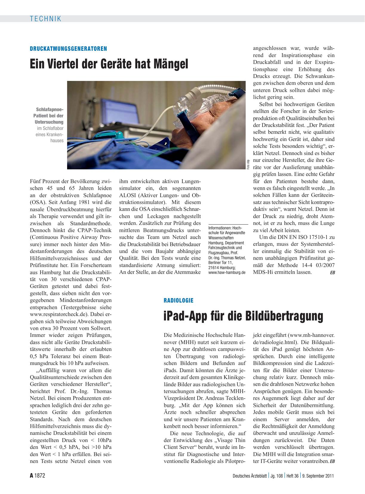 Vorschauseite 1: Radiologie: iPad-App für die Bildübertragung