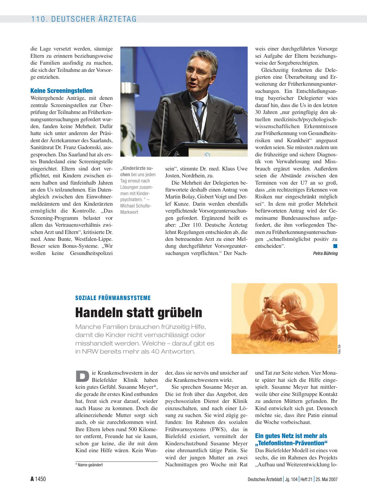Vorschauseite 1: SOZIALE FRÜHWARNSYSTEME: Handeln statt grübeln