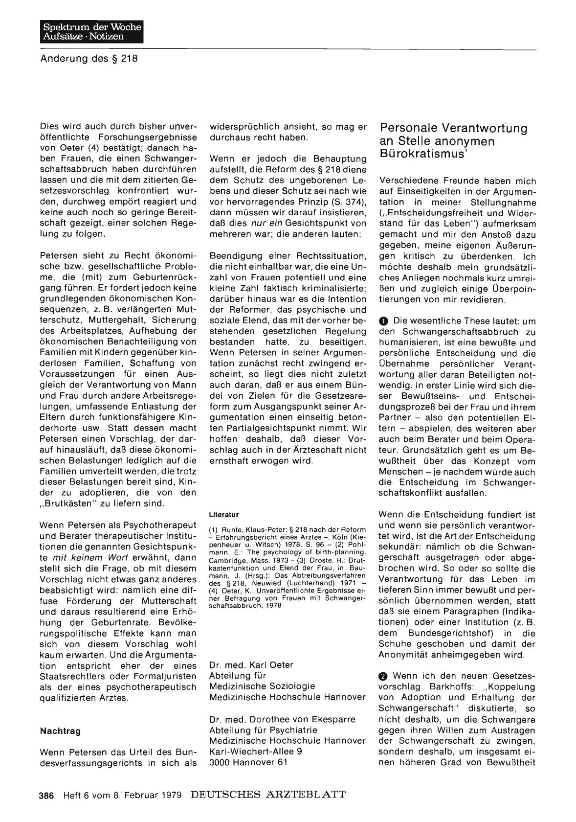 Vorschauseite 1: Entscheidungsfreiheit und Widerstand für das Leben: Personale Verantwortung an Stelle anonymen Bürokratismus
