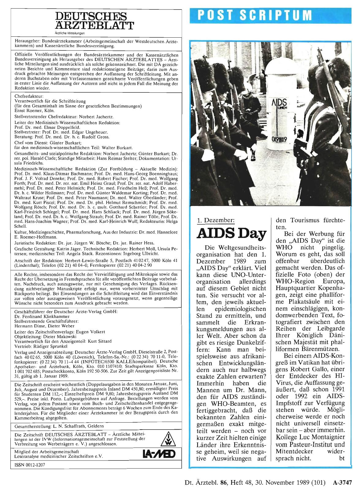Vorschauseite 1: 1. Dezember: AIDS Day