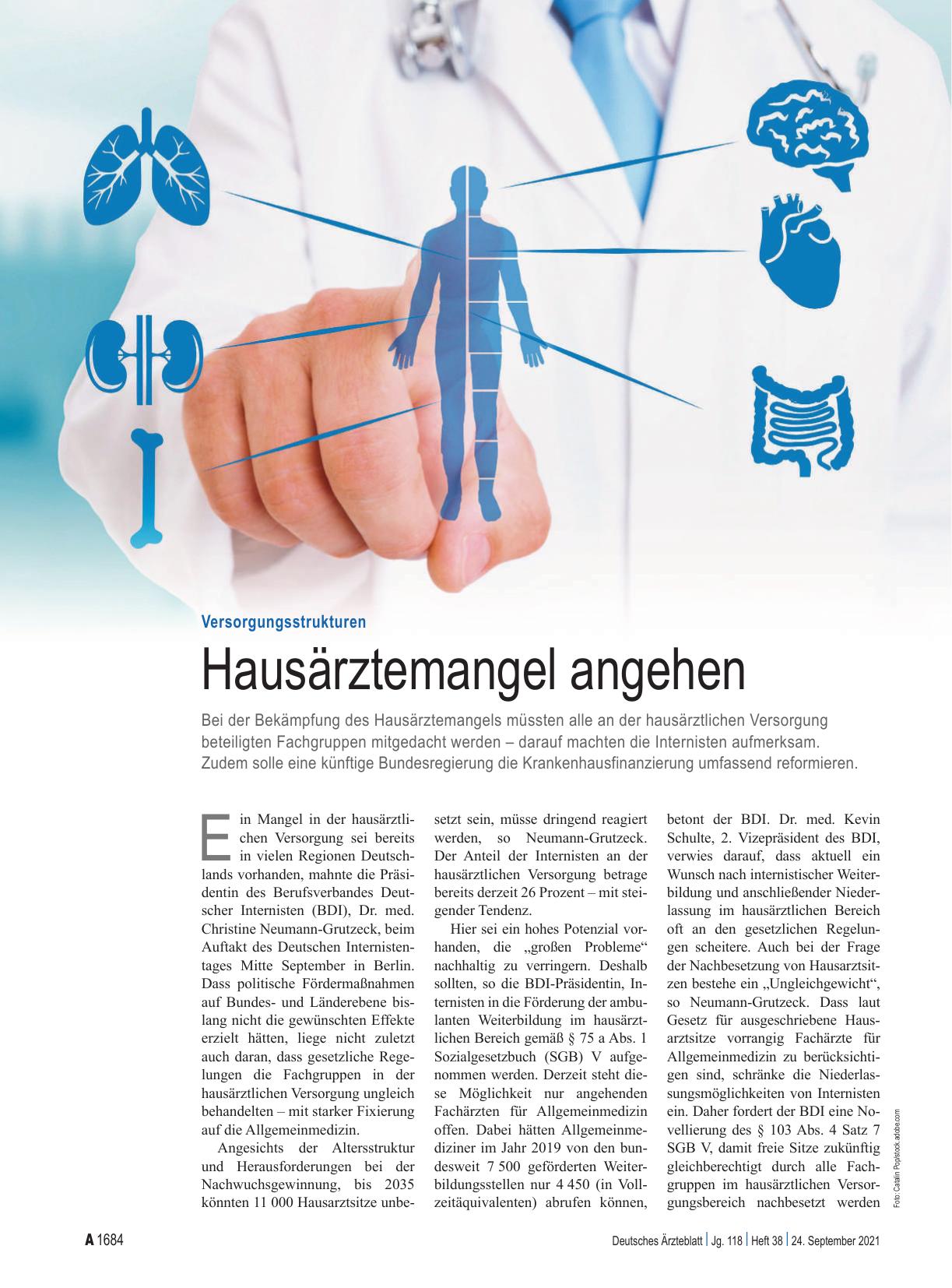 Vorschauseite 1: Versorgungsstrukturen: Hausärztemangel angehen