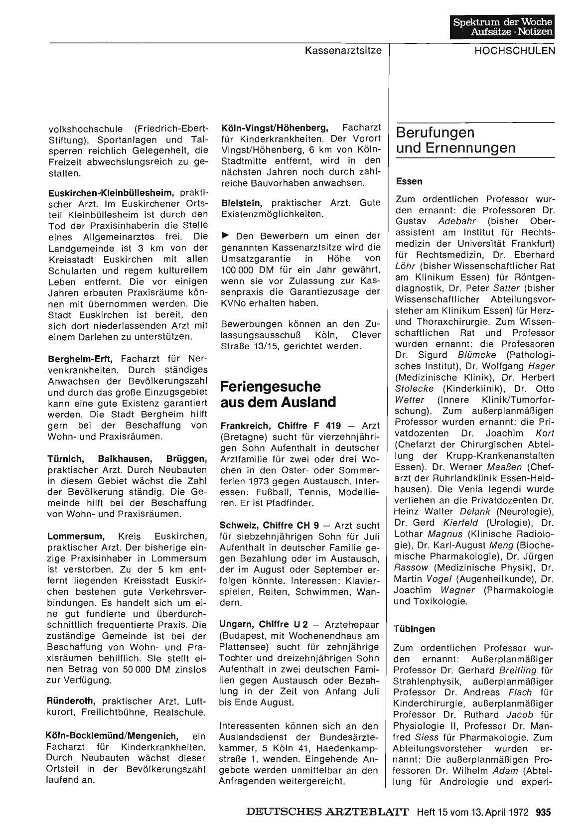 Vorschauseite 1: Berufungen und Ernennungen