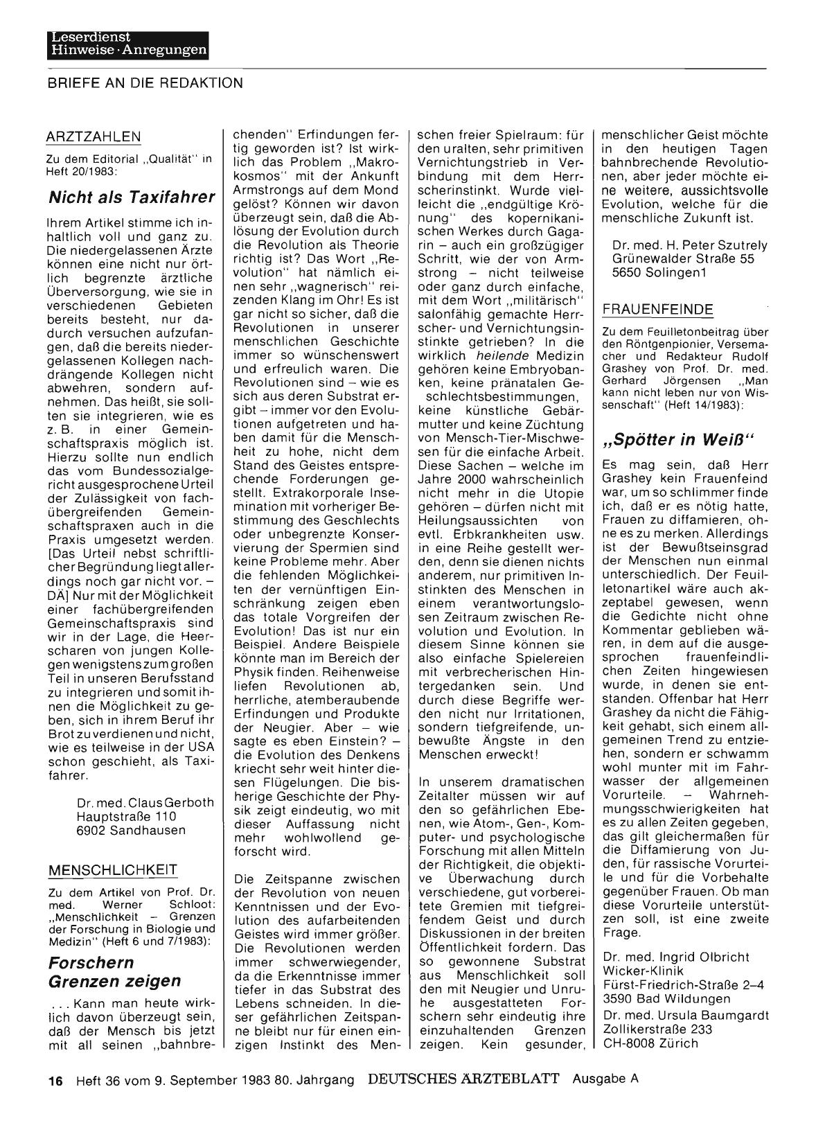 Vorschauseite 1: FRAUENFEINDE: „Spötter in Weiß“