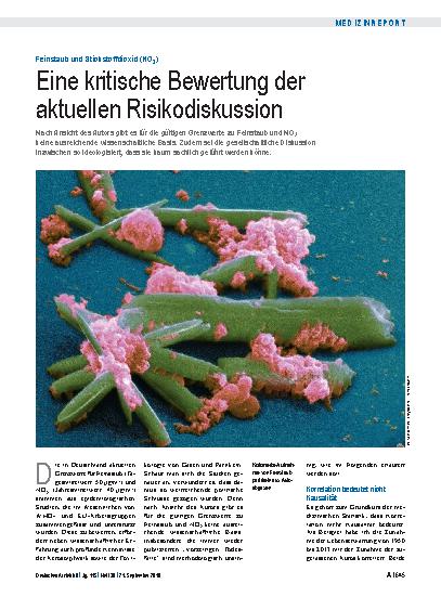 Vorschauseite 1: Feinstaub und Stickstoffdioxid (NO2): Eine kritische Bewertung der aktuellen Risikodiskussion