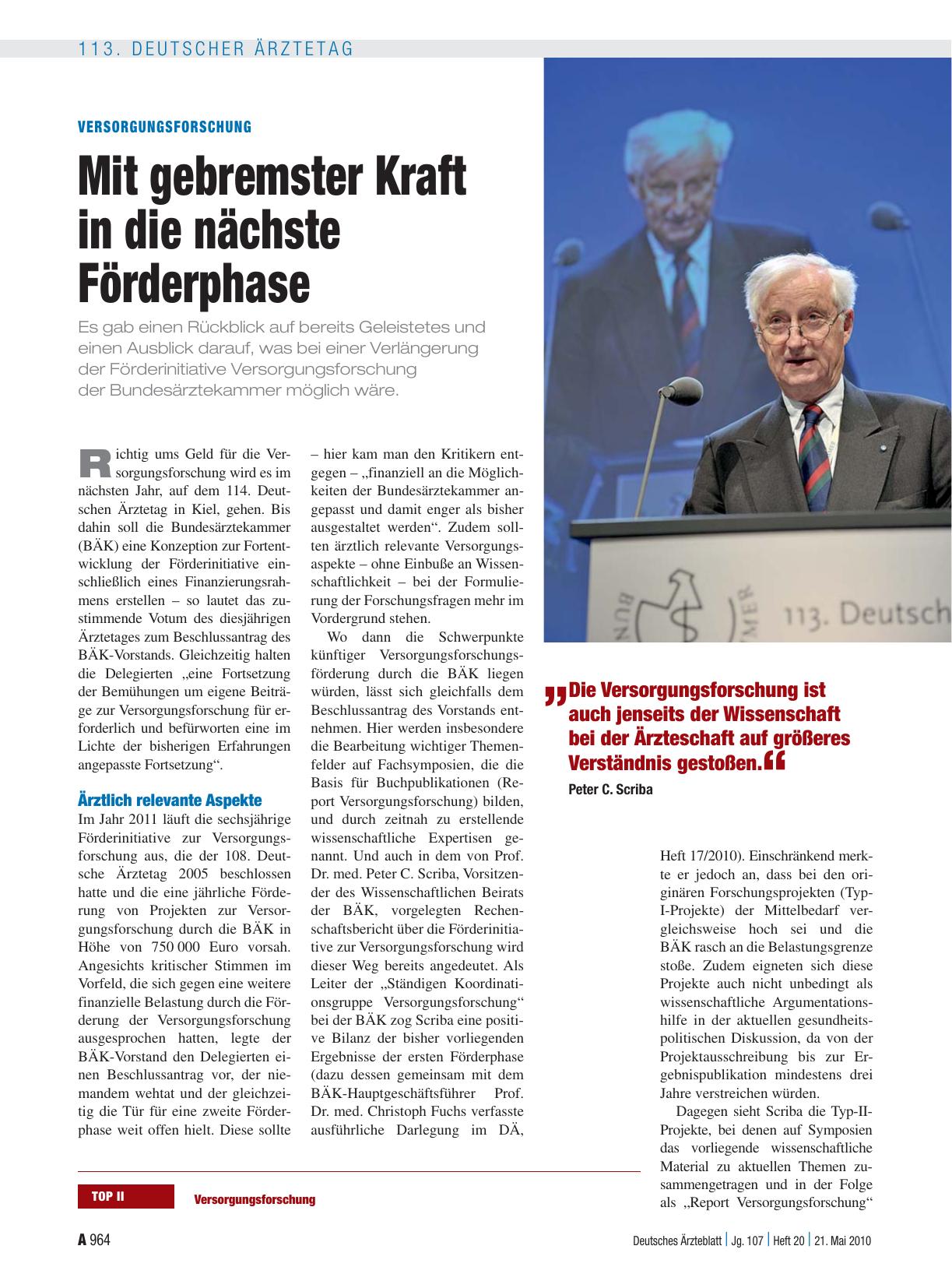 Vorschauseite 1: Versorgungsforschung: Mit gebremster Kraft in die nächste Förderphase
