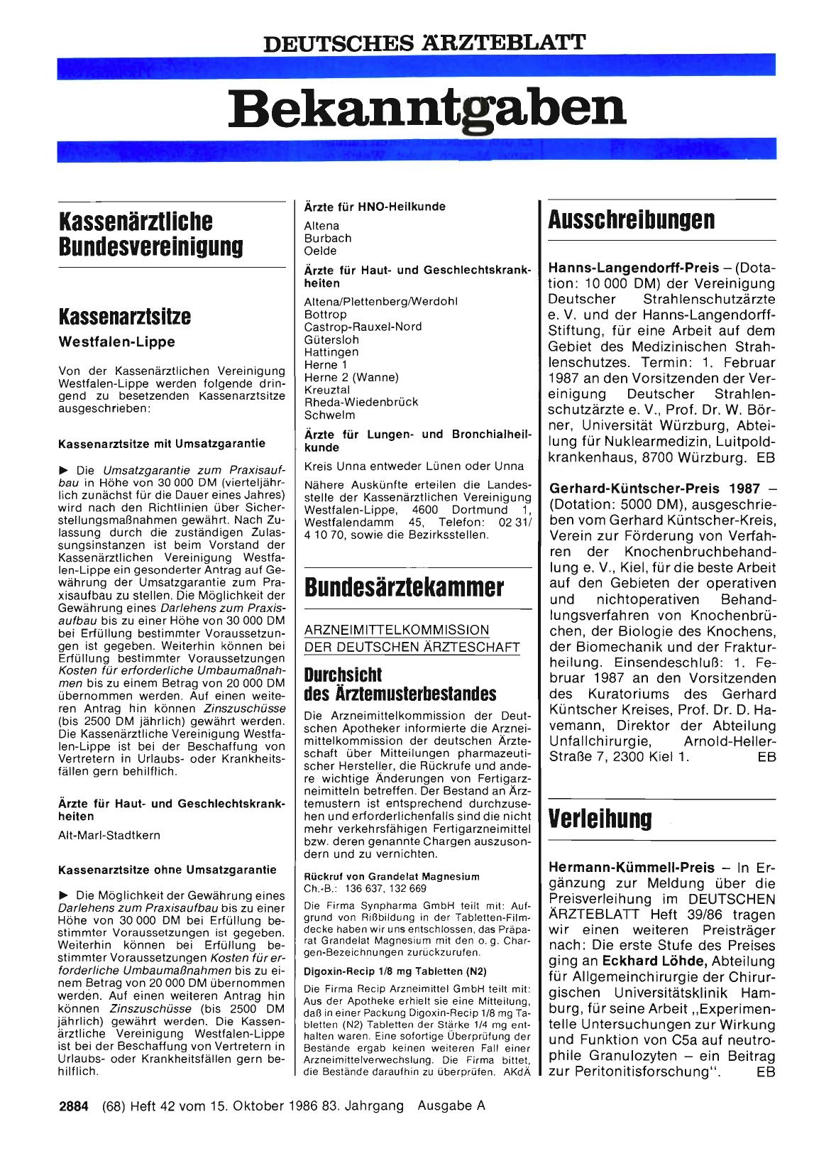 Vorschauseite 1: Kassenarztsitze