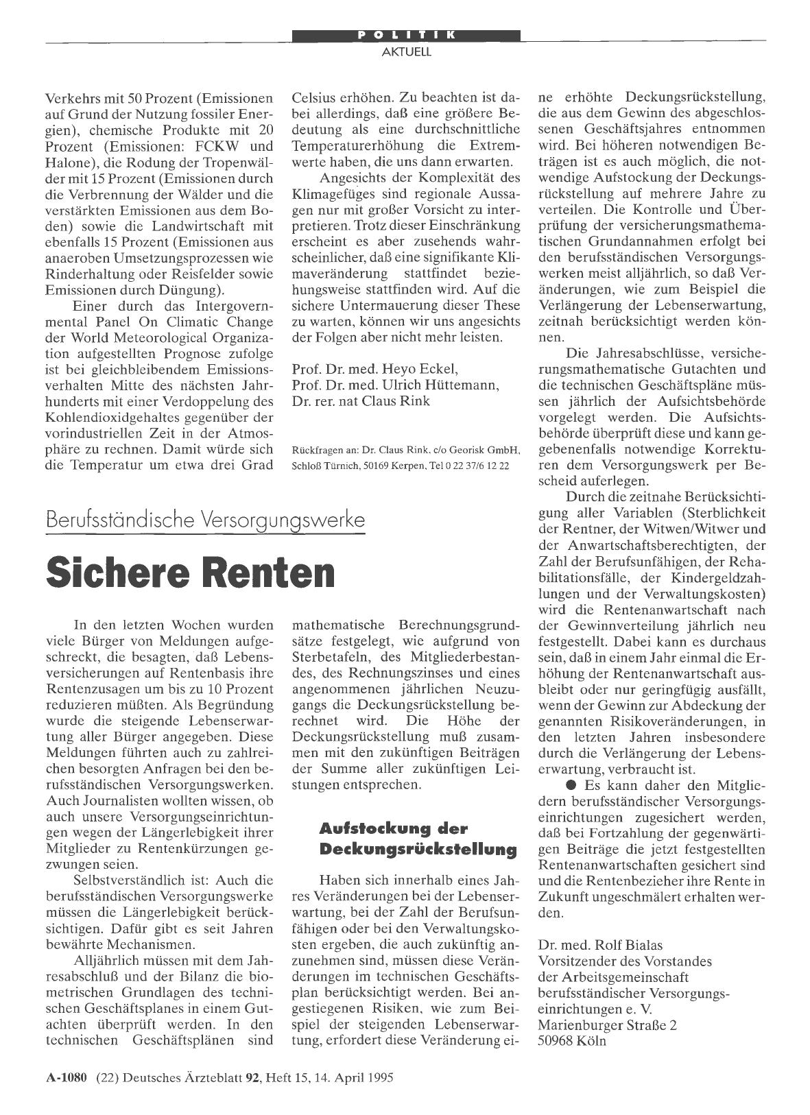 Vorschauseite 1: Berufsständische Versorgungswerke: Sichere Renten