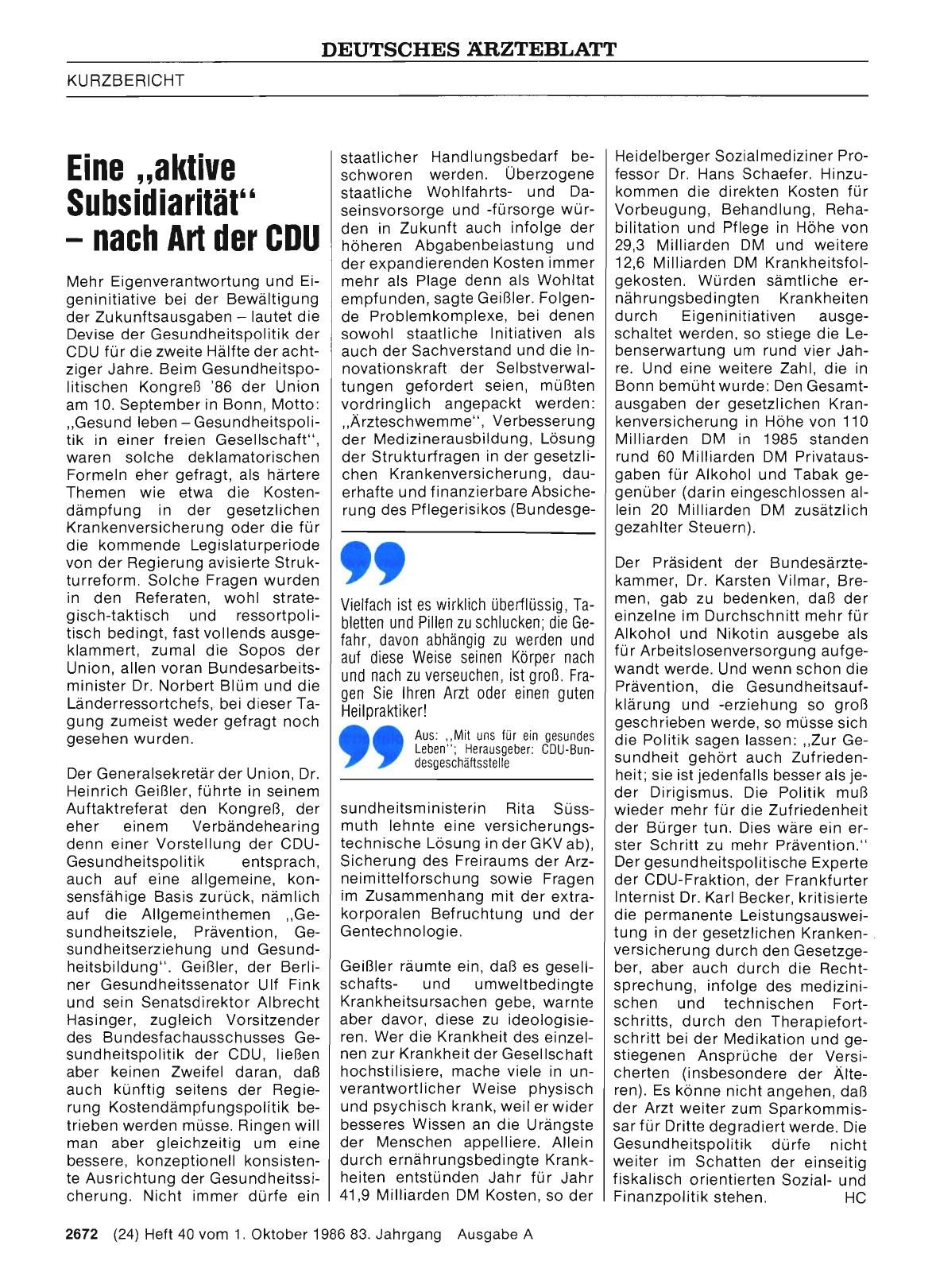 Vorschauseite 1: Eine „aktive Subsidiarität“ – nach Art der CDU