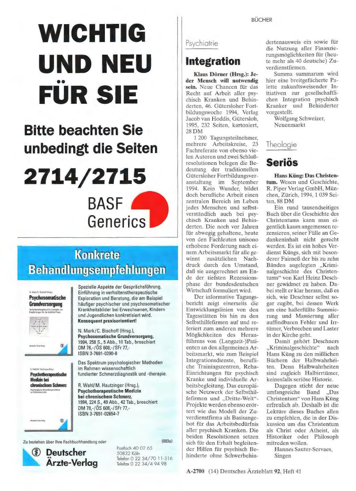Vorschauseite 1: Psychiatrie: Integration