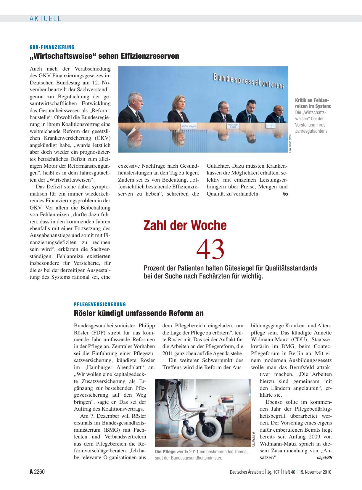 Vorschauseite 1: Pflegeversicherung: Rösler kündigt umfassende Reform an