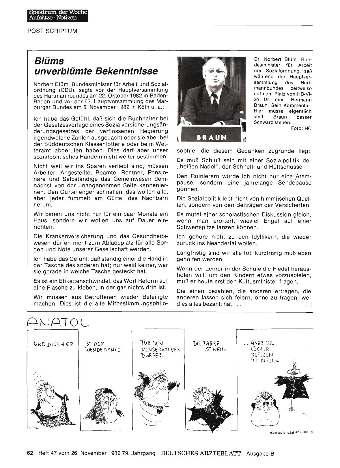 Vorschauseite 1: Blüms unverblümte Bekenntnisse