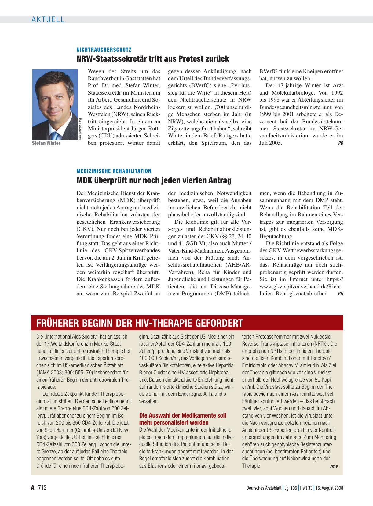 Vorschauseite 1: Medizinische Rehabilitation: MDK überprüft nur noch jeden vierten Antrag