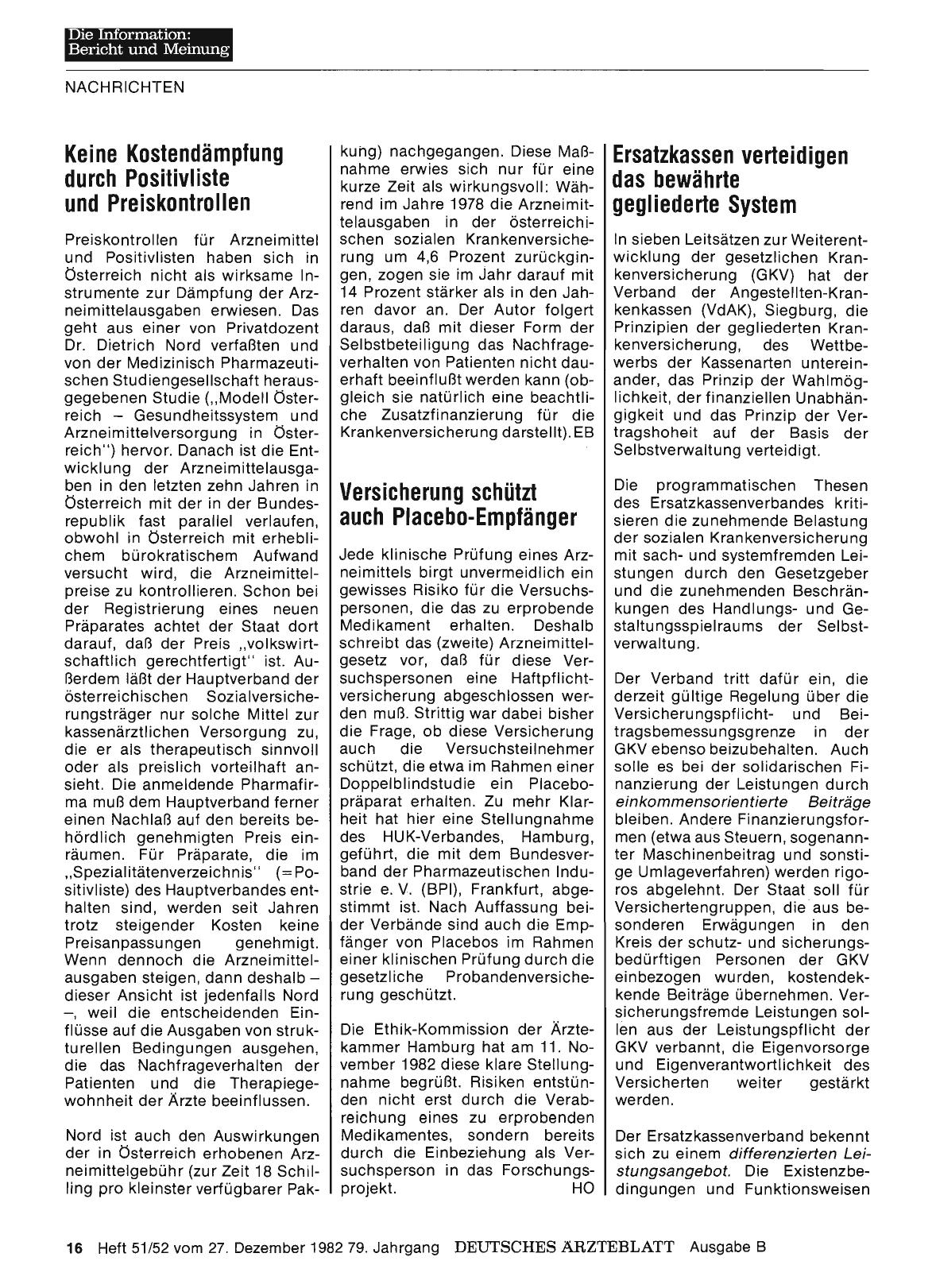 Vorschauseite 1: Ersatzkassen verteidigen das bewährte gegliederte System
