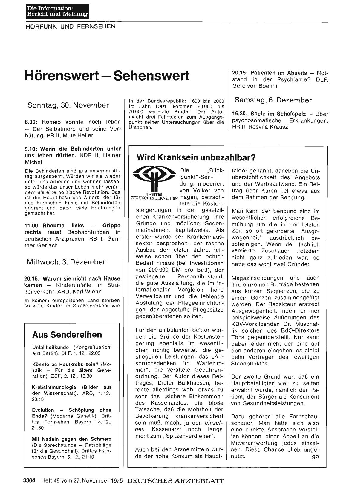 Vorschauseite 1: Hörenswert - Sehenswert