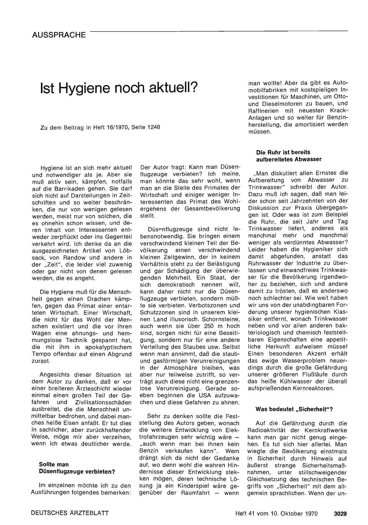 Vorschauseite 1: Ist Hygiene noch aktuell?