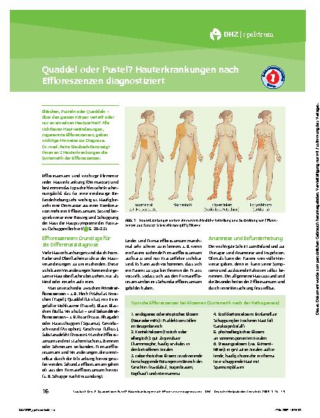 Vorschauseite 1: Quaddel oder Pustel? Hauterkrankungen nach Effloreszenzen diagnostiziert