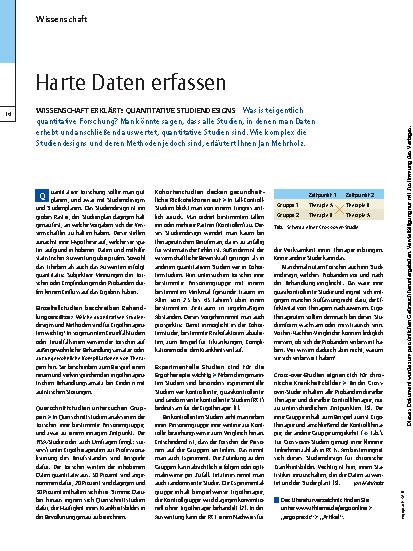 Vorschauseite 1: Wissenschaft erklärt: Quantitative Studiendesigns – Harte Daten erfassen
